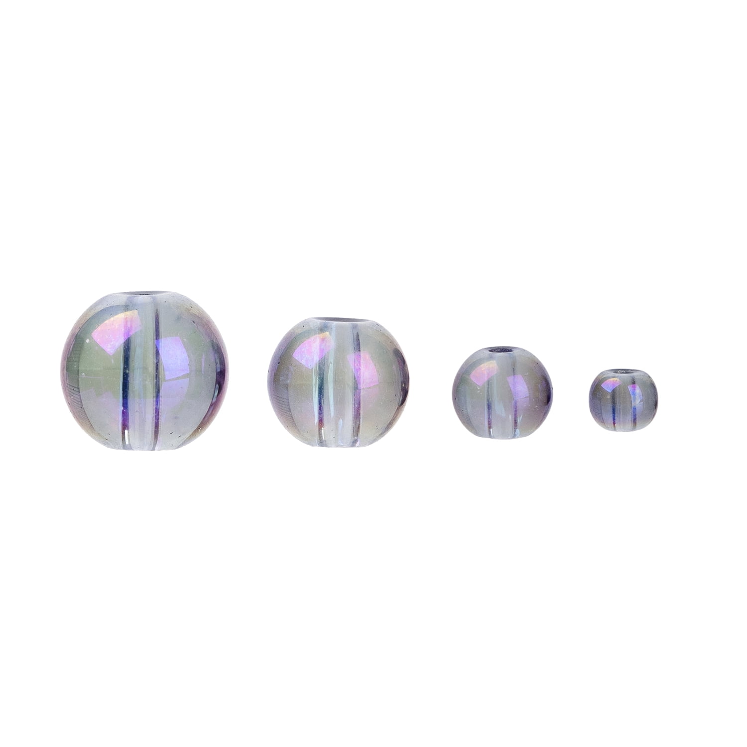 CousinDIY Purple AB Round Glass Bead Strands, 4 Sizes, 7.5 inch, 120 Piece, Unisex, Model# 69992003