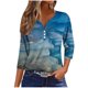 thumbnail image 2 of Fiudx Camisetas para Mujer Blusa de Manga 3/4 Corta Estampada a La Moda para Mujer, Blusa Informal con Cuello Redondo, 2 of 5