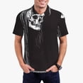 thumbnail image 1 of Fotbe Gothic Skull Drape Camiseta Polo de Golf para Hombre con Estampado – Camisa Deportiva Transpirable con Cuello Abotonado-3X-Large, 1 of 6