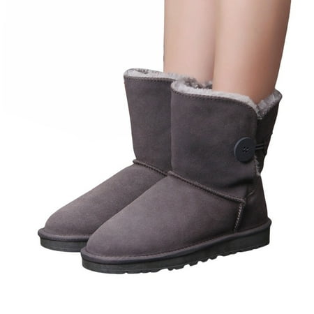 

Women s Anti-Slip Snow Boots with High Back Bow for Winter Walking - Comfortable PU Footwear Gray 3