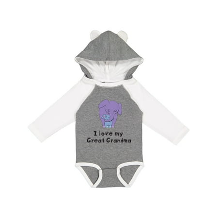 

Inktastic I Love My Great Grandma Elephant Gift Baby Boy Long Sleeve Bodysuit