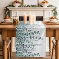 thumbnail image 2 of Table Runner 72 Inches Long for Kitchen Dining, Teal Green Eucalyptus Leaves Dresser Scarf Farmhouse, Dining Table Decorations for Wedding/Parties, Spring Plants Leaves Country 16 x 72 In, 2 of 8