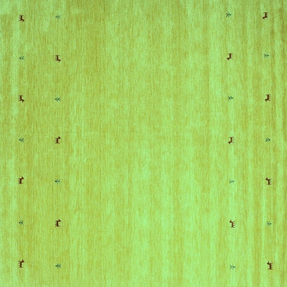 Ahgly Company Machine Washable Indoor Square Abstract Turquoise Blue Contemporary Area Rugs, 7' Square