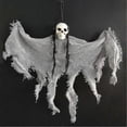 thumbnail image 4 of Accesorios de terror, esqueleto espeluznante, colgante para Halloween, decoración para puerta de casa, bar, color blanco, 4 of 5