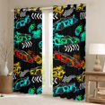 thumbnail image 2 of Homewish Racing Car Boys Blackout Curtains Set of 2 (52x84 Each), Watercolor Splatter Stripes Window Curtains, Extreme Sports Theme Curtains and Drapes, Window Curtains Home Decor, 2 of 6