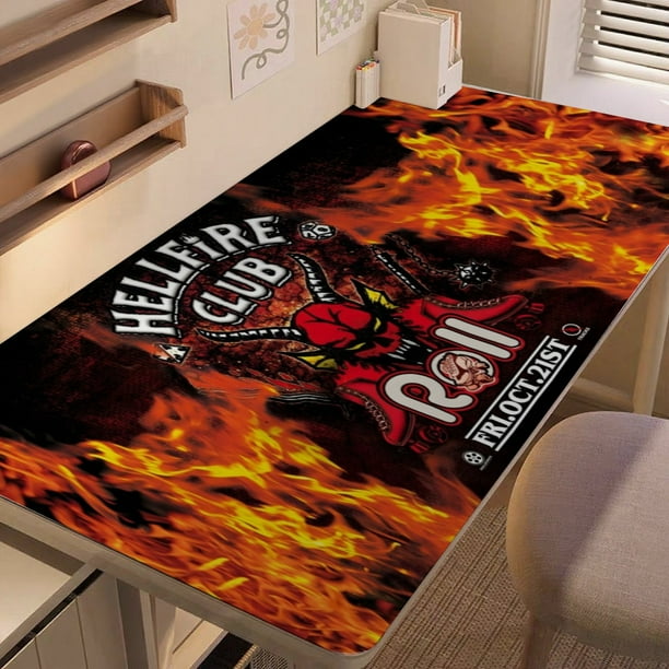 The Hellfire Club alfombrilla de escritorio/mesa extra-grande con base antideslizante de cuero y diseño temático; versátil para escritorios de ordenador, mesas de comedor, etc.60*110cm