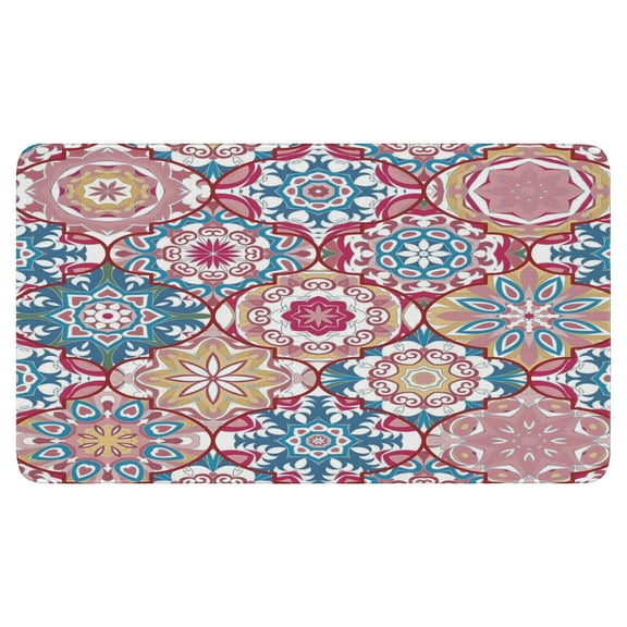 Bohemian Color Geometric Design (2) Door Mat 30 X 17 Inch Welcome Doormat Indoor Outdoor Entrance Floor Mat Non Slip Spring Summer Decor Rubber Mats