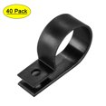 thumbnail image 1 of Organizador de Clips de Abrazadera Tipo R de Nylon para Gestión de Cables, Ajuste para Diámetro de Cable 23-26mm, Negro, 40 Pcs, 1 of 5