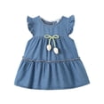 thumbnail image 2 of Babcutegg Cute Denim Skirt Dress With Floral Embellishment, Sleeveless Cowboy Style, Breathable Cotton Blend For Everyday Play And Casual Outings Dark Blue Size 12, 2 of 9