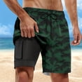 thumbnail image 2 of Men's Casual Shorts Gasp Shorts Men Nylon Basketball Pack for Men Memory Boy Trunk Running Short Summer for Casual Mens Work Out Athletic with Pocket Summer Wear Dark Green XL, 2 of 4