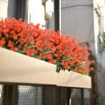 thumbnail image 4 of Morttic 6 Bundles Artificial Flowers for Outdoors UV Resistant Plastic Flowers Fake Plants Spring Flowers in Bulk for Indoor Outdoor Cemetery Home Wedding Vase Pots Decorations (Orange Red), 4 of 7