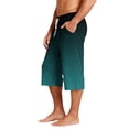 thumbnail image 5 of Mens Swim Trunks Men's Gradient Print Casual Drawstring Cropped Capri Pants Summer Swim Trunks Beach Shorts with Elastic Waist Resort Style for Vacation Spring Travel Black L, 5 of 9