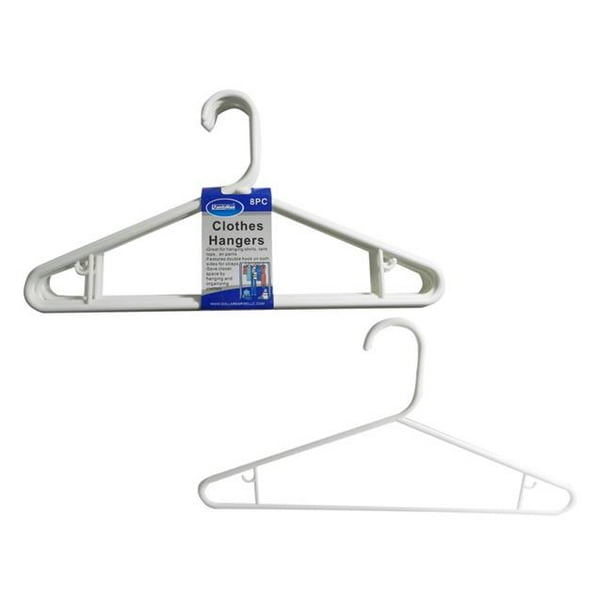 Family Maid 2334220 Plastic Clothes Hangers White, 8 Piece Case of