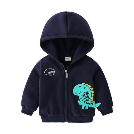 

Konbeca Kids Hoodie Coat Toddler Girls Boys Cute Dinosaur Zipper Warm Outwear Fleece Thick Hooded Coat Windbreaker Outerwear Infant Winter Jacket Navy 3-4 Years