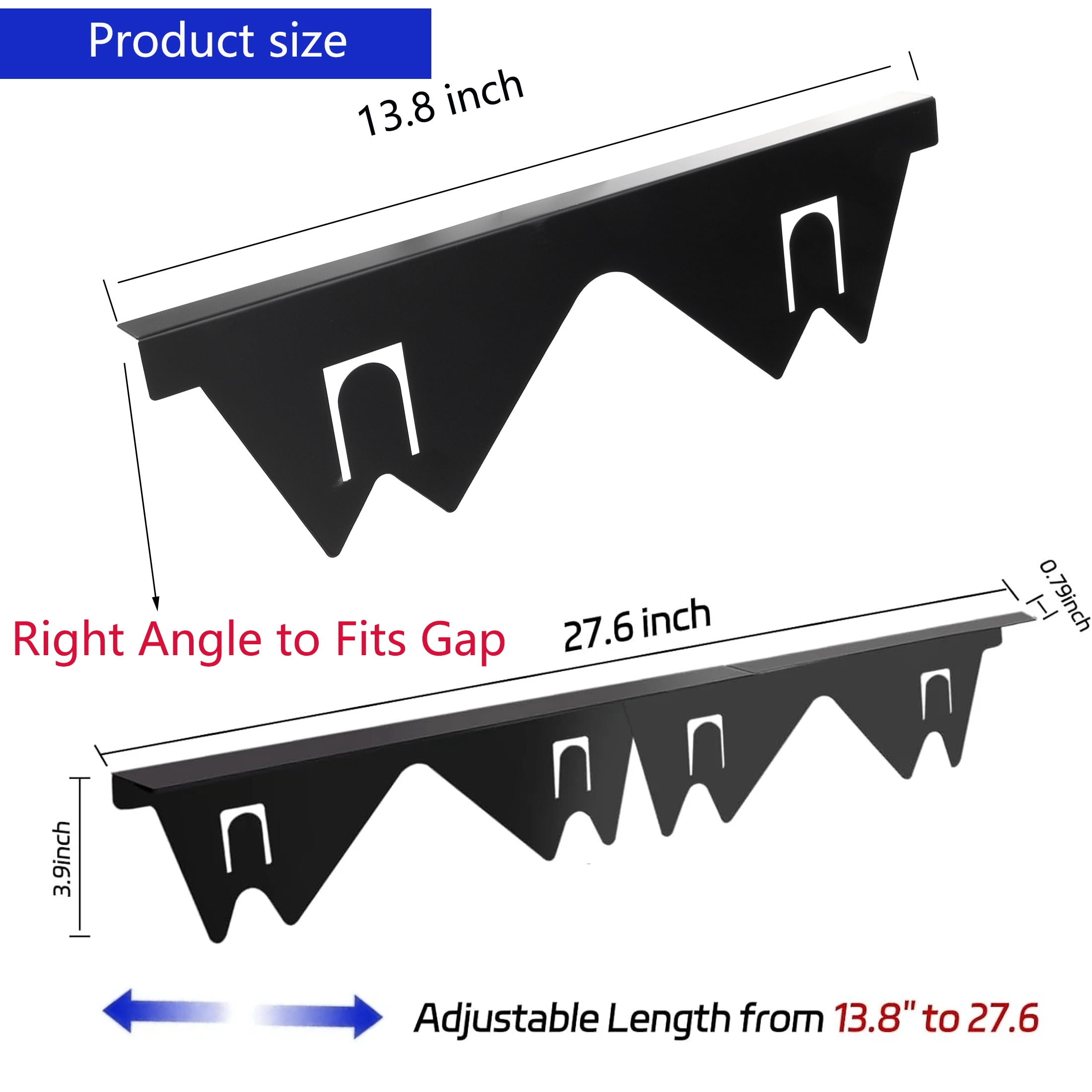 2 Pcs Stove Gap Covers, Stainless Steel Counter Stove Gap Filler Adjustable 13.8"to 27.6" for Kitchen