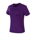 thumbnail image 2 of Felirenzacia Women's Stretchy Quick Dry Mesh T Shirt Short Sleeve Crew Neck Moisture Wicking Athletic Tops, Workout & Running Activewear Tees Hot Pink,L, 2 of 6