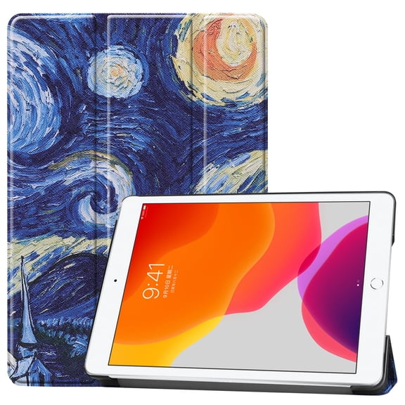 Allytech iPad 10.2 2020 2019 Cover, iPad 10.2 Case 8th 7th Gen, Ultra Slim Fit Lightweight Smart Shell Folding Stand Auto Sleep Wake Shockproof Hard Back Cover for Apple iPad 10.2 Inch, Starry Night