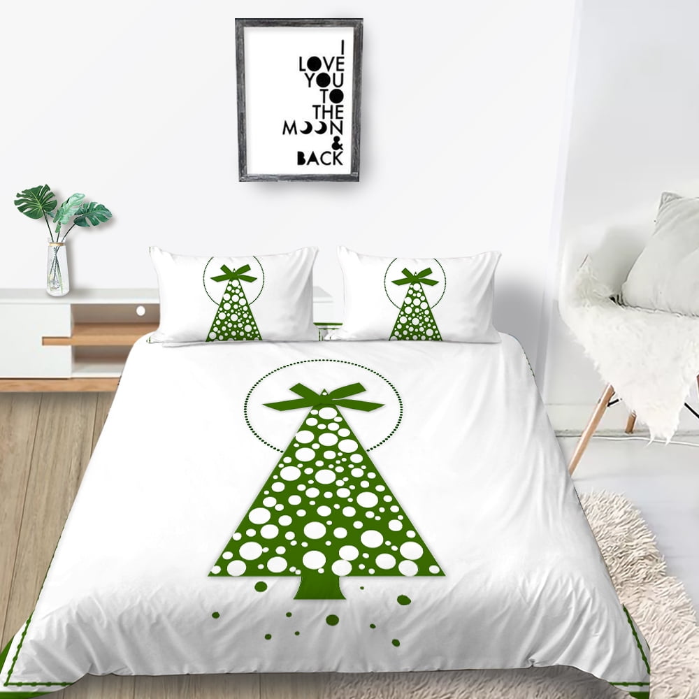 Home Bed Sets Fashionable Merry Christmas Painting Quilt Cover Set Polyester Bedspreads