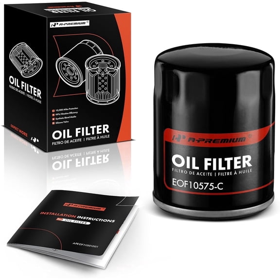 A-Premium 10K Miles Protection Spin On Oil Filter Compatible with Ford F-150, Explorer & Chevy Silverado 1500 & GMC & Buick & Cadillac & Lincoln & Isuzu & Jeep & Mercury, Replace# 5184231AA, PH10575