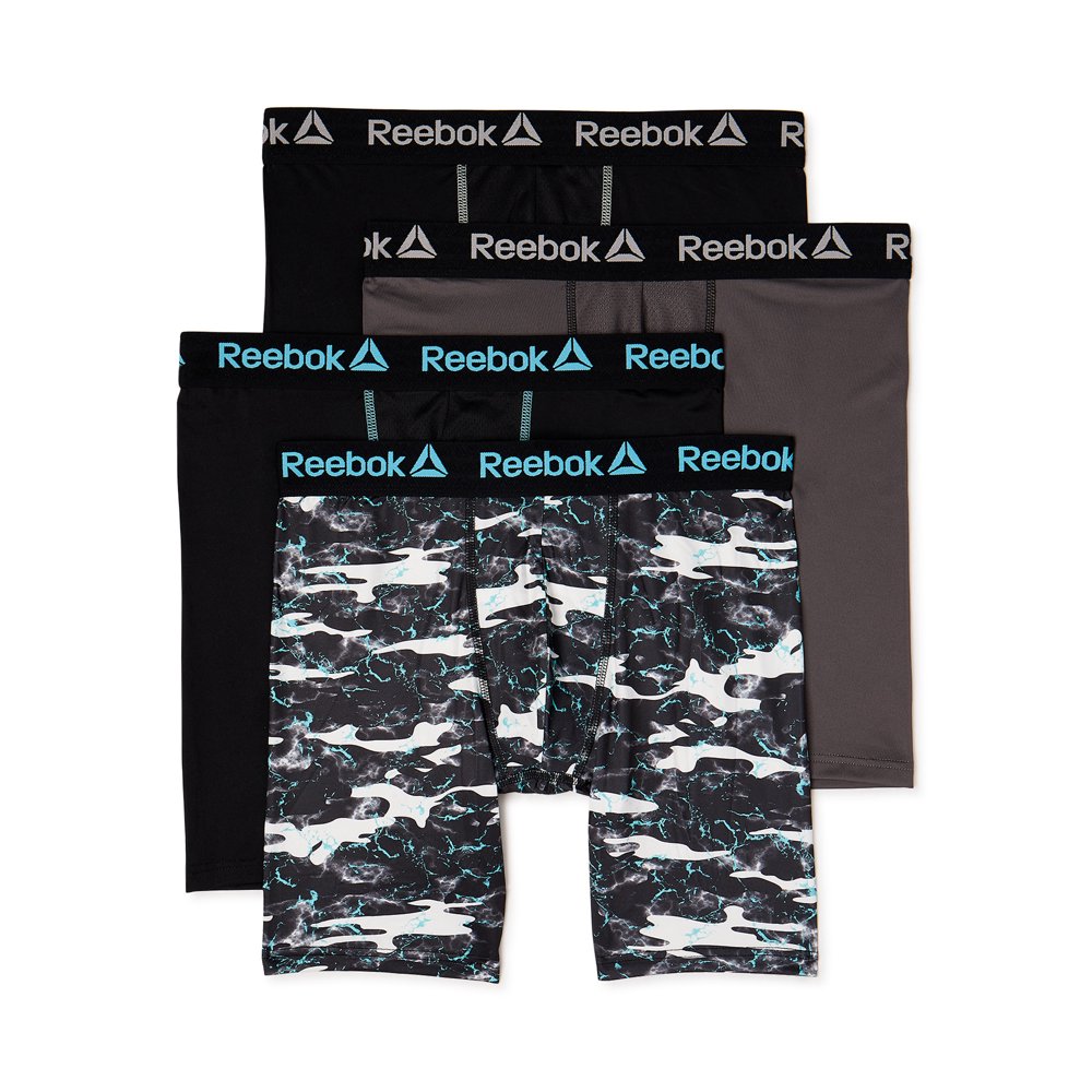 Reebok Reebok Men's Performance Mid Leg Boxer Briefs, 4Pack