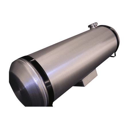 8x36 End Fill Round Spun Aluminum Gas Tank With Sump - 7.5 Gallon - 1/4 NPT Outlets