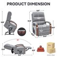 thumbnail image 2 of Dual Motor Power Lift Recliner Chair for Elderly, Lay Flat Lift Chair with Heat Massage and Solid Wood Armrests, Electric Lift Chairs with Side Pockets,Remote Control and Chenille Fabric, Gray, 2 of 9