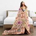 thumbnail image 5 of DouZhe Ultra-Soft Micro Fleece Lightweight Flannel Bed Blanket, Abstract Doodle Paw Bone Print Cozy Warm Throw Blankets, 60"x50", 5 of 7