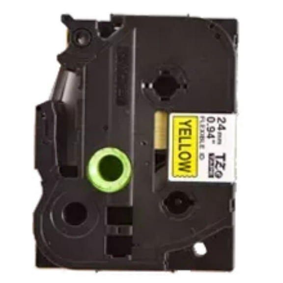 Brother TZE-FX651 - Black on Yellow Flexible Tape for P-Touch Label Makers - 24 mm wide x 8 m long