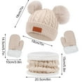 thumbnail image 3 of Clearance Sales kttectoa Newborn Hats for Girls Kids Winter Beanie Hat Double Hair Ball Warm Knit Thick Ski Cap Scarf Gloves Hat Set for Girls Boys Toddler Winter Hat Baby Winter Hat Baby Hats, 3 of 4