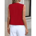 thumbnail image 4 of Favoffer Womens Sleeveless Vest V Neck Button Tank Solid Color Decor Pocket Loose Casual Summer Layering Lightweight Outdoor Summer Vacation, 4 of 5