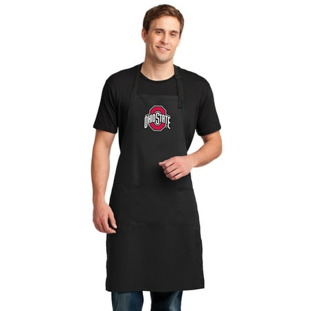 LARGE Ohio State University Mens Apron or Womens OSU Buckeyes Aprons for Grilling Tailgating Kitchen or Barbecue Extra (Best Bbq In Ohio)