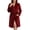 Burgundy, variant on Women Fleece Robe, Short Cozy Plush Robes for Womens Soft Shawl Collar Warm Spa Bathrobe(Bean Pink, Small-Medium)