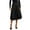 Black, variant on RUTAYY Women Casual High Waisted Pleated A-Line Midi Skirt Fall Winter Zipper Work Skirts Solid Color Smocked Boho Pleated Skirts