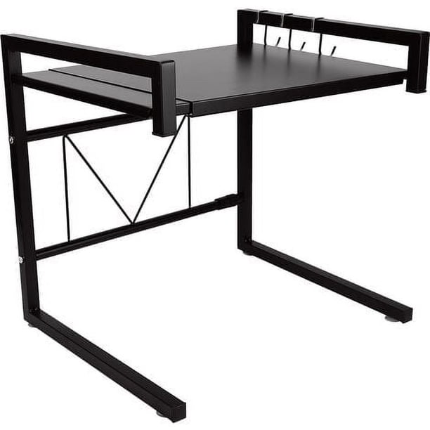 Soporte para microondas, estante de cocina expandible para horno microondas, estante de almacenamiento de cocina, 65 cm máximo, muebles de cocina para microondas y horno, organizador de tarros de