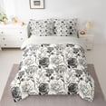 thumbnail image 2 of Homewish Retro Rustic Floral 7 Pieces Bedding Comforter Set,Country Floral Full Bedding Set,Black Beige Gray Fitted Sheet Flat Sheet For Girls,Ultra Soft Home Decor Reversible, 2 of 8
