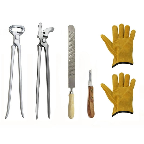 Horse Farrier Essentials 4-Piece Groom Hoof Care Trim Tool Kit 984K06