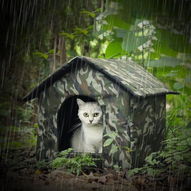 Cama de tienda para mascotas para gatos/perros, cama de invierno para perros y gatos callejeros, impermeable, cálida, a prueba de viento, cómoda tiend Medio