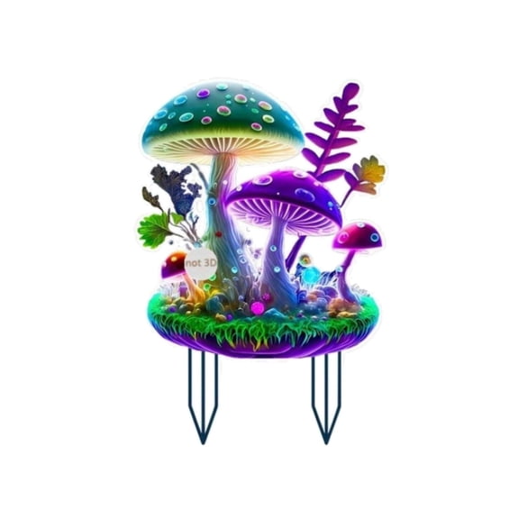 Fluorescent Mushroom Garden Stakes for Magical Outdoor Decor, Weather-Resistant Acrylic Yard Art with Easy Installation Eye-Catching Lawn Ornaments
