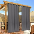 thumbnail image 3 of NICETOWN 2 Panels Outdoor Curtains Waterproof Grommet & Back Tab on Top & Bottom, W52 x L95, Grey, Thermal Insulated Fixed Windproof Blackout Outdoor Drapes Privacy for Patio with Rope for Fixed, 3 of 9