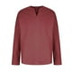 thumbnail image 5 of Blusas y camisas de manga larga con cuello en V para hombre, blusa informal de manga larga lisa con cuello en V, blusa de poliéster para hombre, 5 of 8