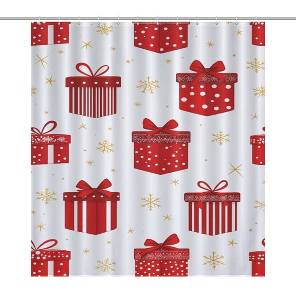 Christmas Style Printing Shower Curtain Bathroom Curtains Waterproof Fabric Home Partition Screen Living Room