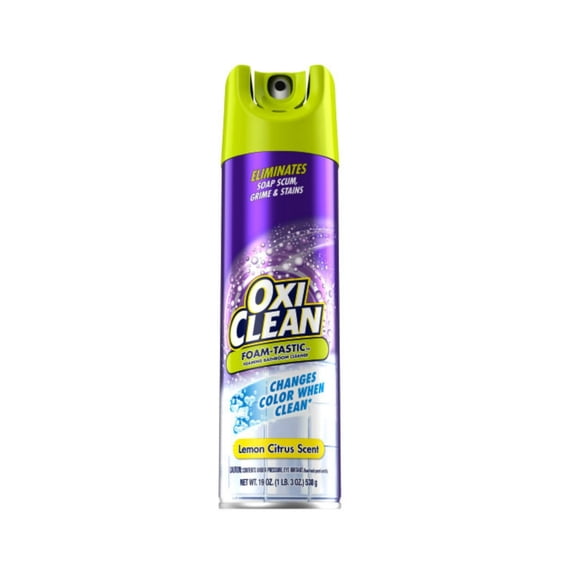 OxiClean Foam-Tastic™ Foaming Bathroom Cleaner (Formerly "KABOOM"), Citrus Scent, 19 oz Spray Can, Eliminates Soap Scum, Grime and Stains - Pack of 1