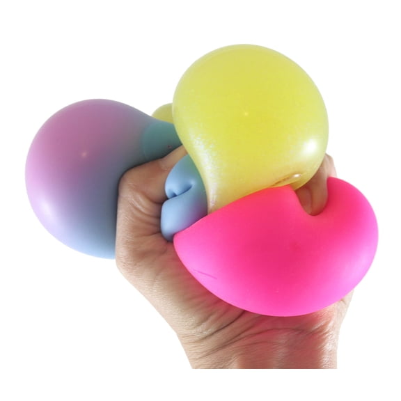 Pack of 3 Different 2.5" Stress Balls - Color Change, Metallic, & Doh, Soft - Squishy Gooey Shape-able Squish Sensory Squeeze Balls