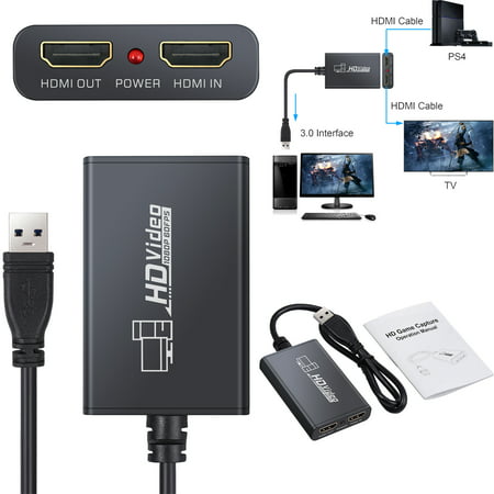 ESYNIC HD 1080P HDMI to USB 3.0 Video High Speed Capture Card For Windows Laptops for Windows 7, 8, 10, Mac OS X 10.9 or more