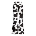 thumbnail image 3 of Arlun Womens Flower Cow Print Flare Yoga Pants Stretch High Waist Soft Seamless Comfy Slim Fit Boho Trousers Casual Fashion Workout Gym Sports Pants for Daily Wear, 3 of 6