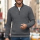 thumbnail image 3 of Ceisia Men Solid Color Long Sleeve Zippered Hooded Sporty Casual Daily Gift Outdoor Athletic Top, 3 of 6