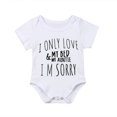 thumbnail image 1 of Newborn Baby Short Sleeve Romper Letter Print O-Neck Snap Jumpsuit, 1 of 8