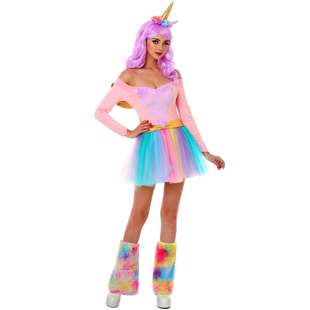 Boo! Inc. Rainbow Unicorn Halloween Costume for Adults Great for