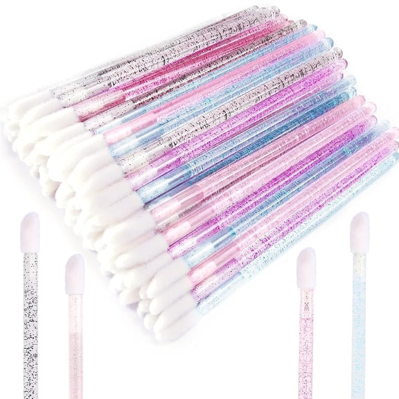 " 200 Pcs Disposable Lip Brushes, Lipstick Applicator, Lip Gloss Wands 4 Color"