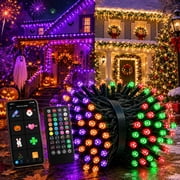 Smart String Lights RGB Color Changing Fairy Lights 164FT 500 LED with APP & Remote Control Music Sync Timer Dimmable IP65 Waterproof Plug-in Lights for Indoor Outdoor Halloween christmas Party Yar